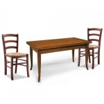 Set Tavolo rettangolare allungabile + Sedie Venezia seduta massello Noce