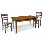 Set Tavolo da cucina 160 x 85 allungabile + 6 Sedie Legno massello