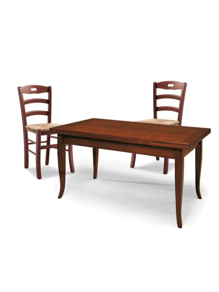 Set Tavolo da cucina 160 x 85 allungabile + 6 Sedie Legno massello