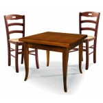 Set Tavolo quadrato allungabile + Sedie Rochelle  seduta massello Noce
