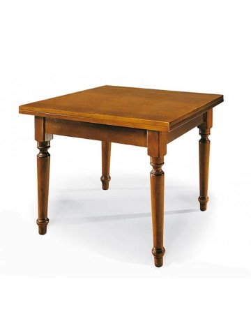 Tavolo in Legno con Piede Tornito Quadrato