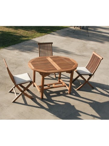 Set da esterno Tavolo + Sedie in legno