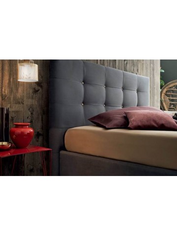 Letto King Size Imbottito Testiera Bottonata Quadroni Dennis Felis