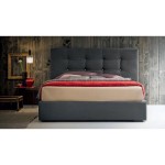 Letto matrimoniale imbottito testiera bottonata a quadroni Dennis Felis