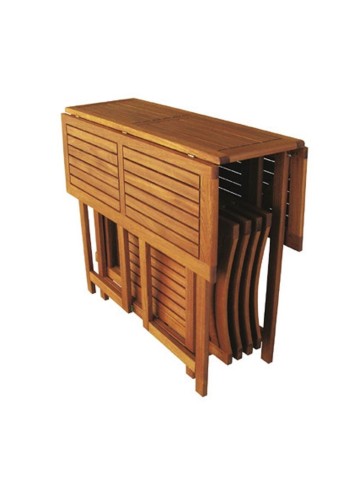 Set da esterno Tavolo + 4 sedie legno acacia