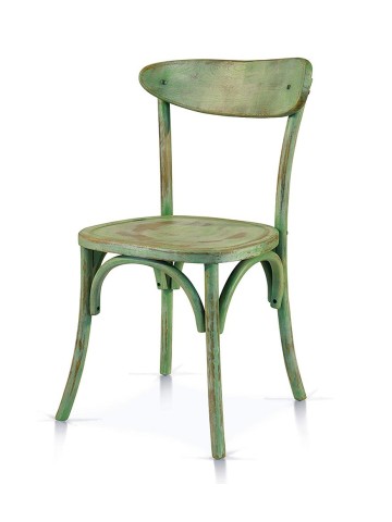 Sedia Vintage in legno Verde Consumato