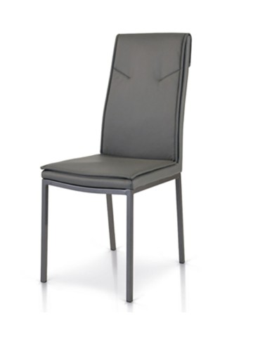 SEDIA ECOPELLE GRIGIA STRUTTURA METALLO