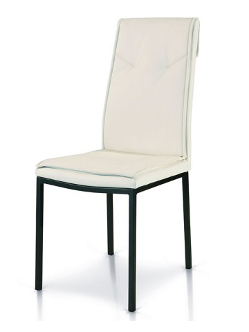 SEDIA ECOPELLE GHIACCIO STRUTTURA METALLO