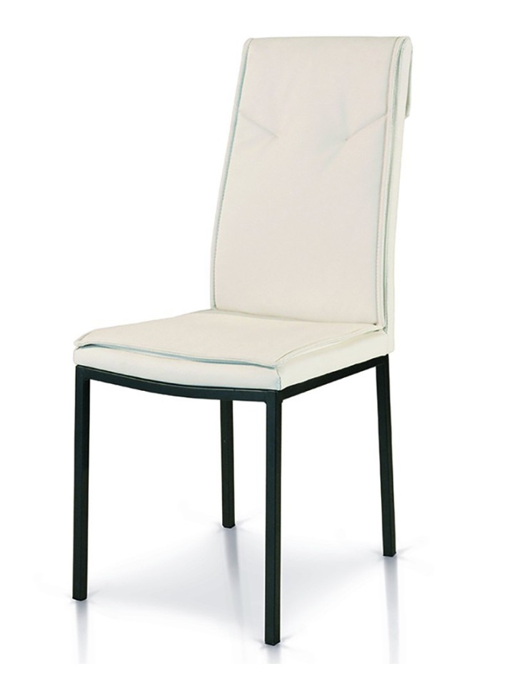 SEDIA ECOPELLE GHIACCIO STRUTTURA METALLO