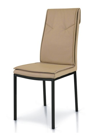 SEDIA ECOPELLE TORTORA STRUTTURA METALLO