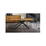 Tavolo Rettangolare Fisso con Gambe Incrociate Piano Grano