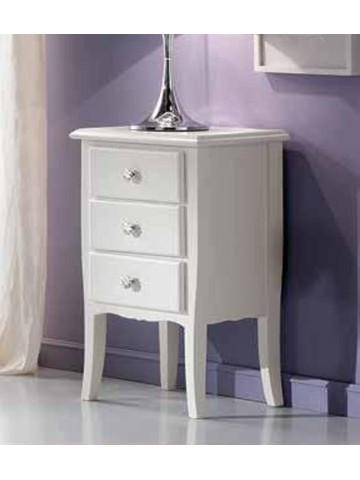 Comodino in legno Shabby Chic Bianco