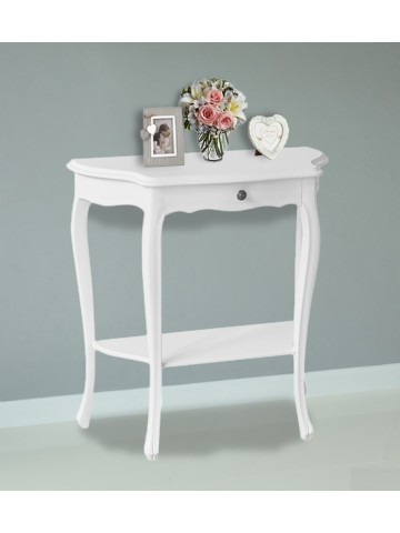 Consolle in legno 1 cassetto Bianco opaco