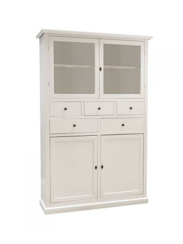 Dispensa da cucina arte povera in legno Bianco opaco