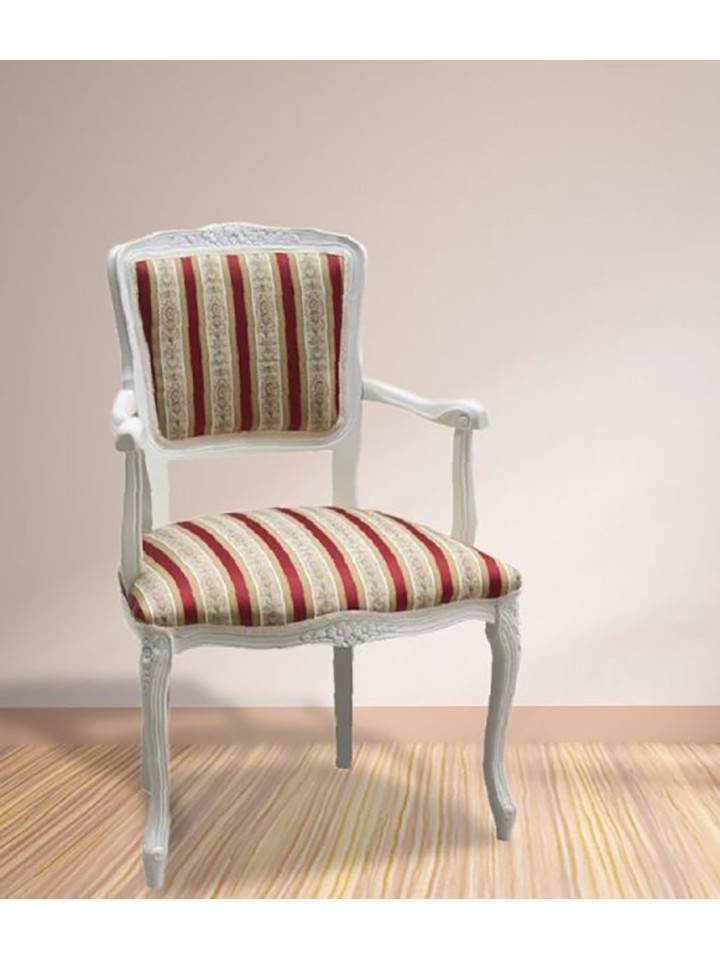 Poltrona Parigina in Legno Intarsiato Bianco
