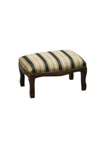 Poggiapiedi in legno noce scuro imbottito