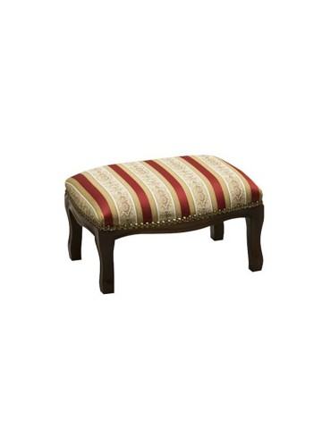 Poggiapiedi in legno noce scuro imbottito