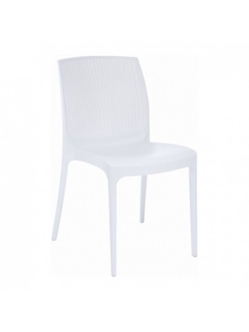 Sedia da giardino impilabile effetto rattan in poliuretano per esterni