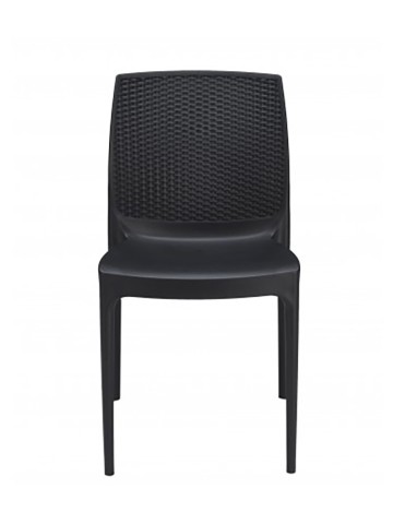 Sedia da giardino impilabile effetto rattan in poliuretano per esterni