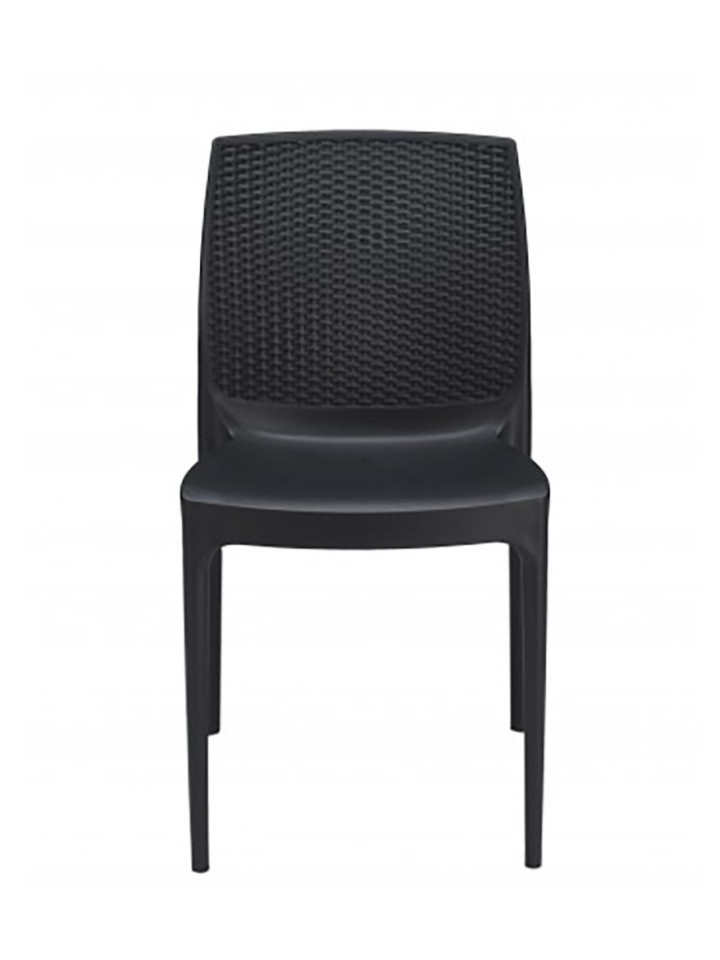 Sedia da giardino impilabile effetto rattan in poliuretano per esterni