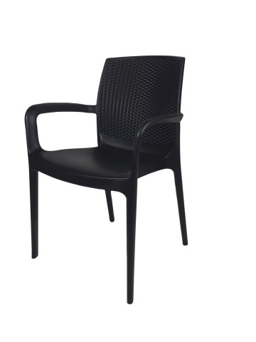 Sedia Boheme con Braccioli da Giardino Impilabile in Polipropilene per Esterni