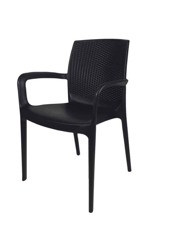 Sedia Boheme con Braccioli da Giardino Impilabile in Polipropilene per Esterni