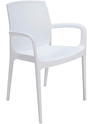 Sedia da giardino impilabile effetto rattan in poliuretano per esterni