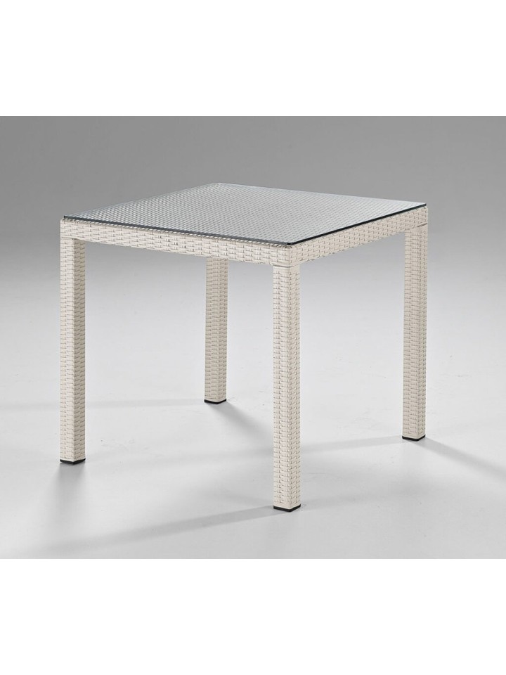 Tavolo quadrato da esterno IKARO Bianco