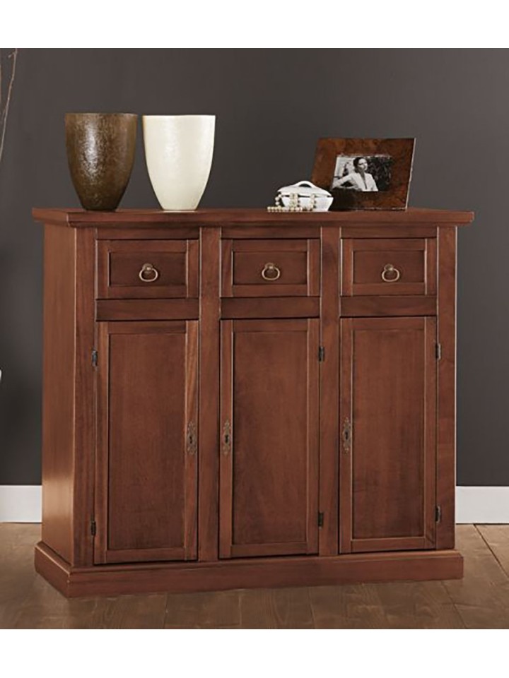credenza in legno noce 3 cassetti + 3 ante