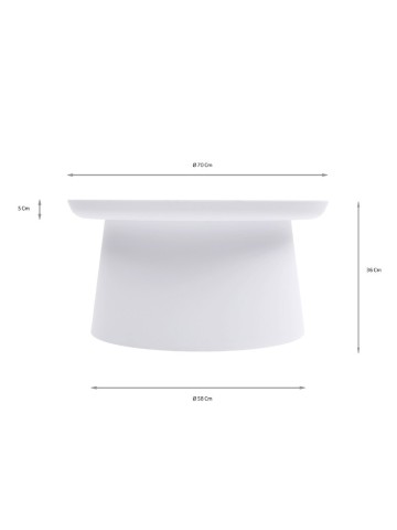 Tavolino Rotondo Polipropilene Bianco