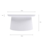 Tavolino Rotondo Polipropilene Bianco