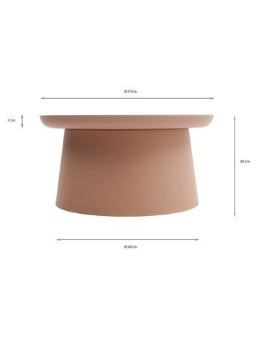 Tavolino Rotondo Polipropilene Rosa