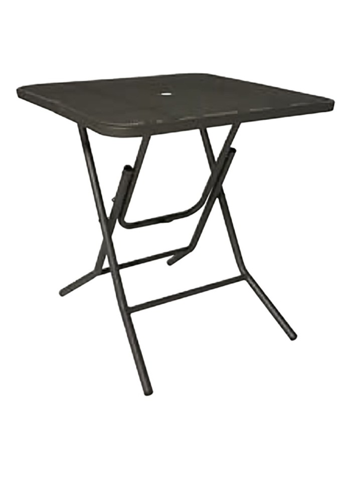 Tavolino Quadrato in Ferro Pieghevole Antracite