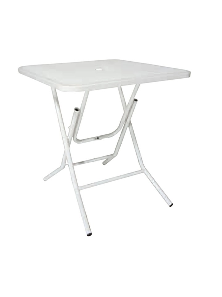 Tavolino Quadrato in Ferro Pieghevole Antracite