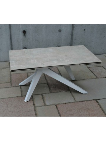 Tavolo Rettangolare Gambe Incrociate e Piano in Vetro Ceramica