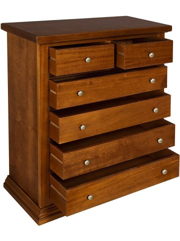 Cassettiera in legno 4 + 2 cassetti Zoccolo chiuso