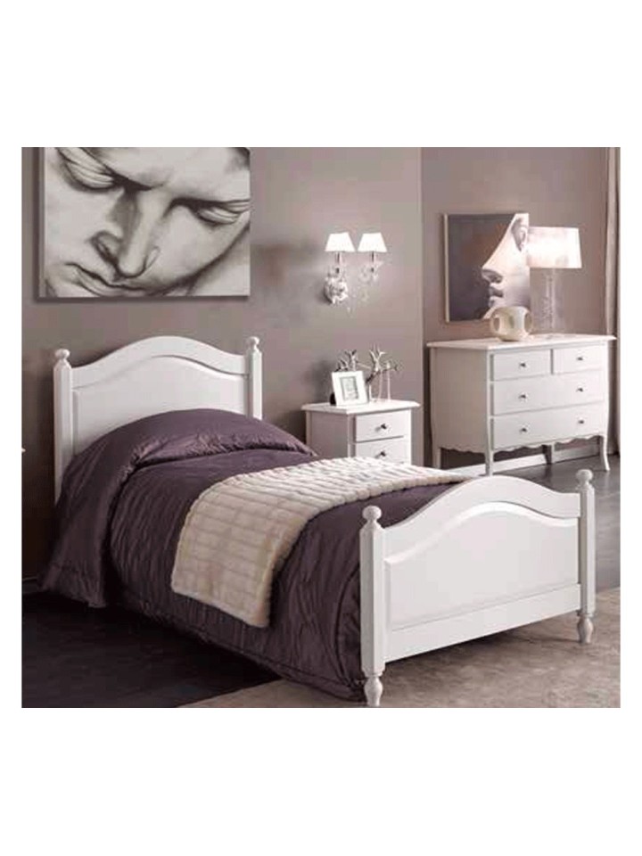 Letto matrimoniale in legno stile provenzale