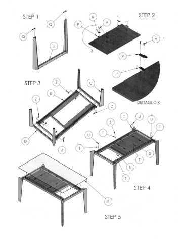 Tavolo vetro design moderno Tortora