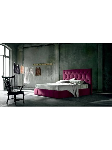 Letto contenitore testata imbottita 2 cuscini George Felis