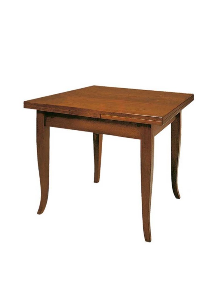 Tavolo quadrato allungabile con piede tornito