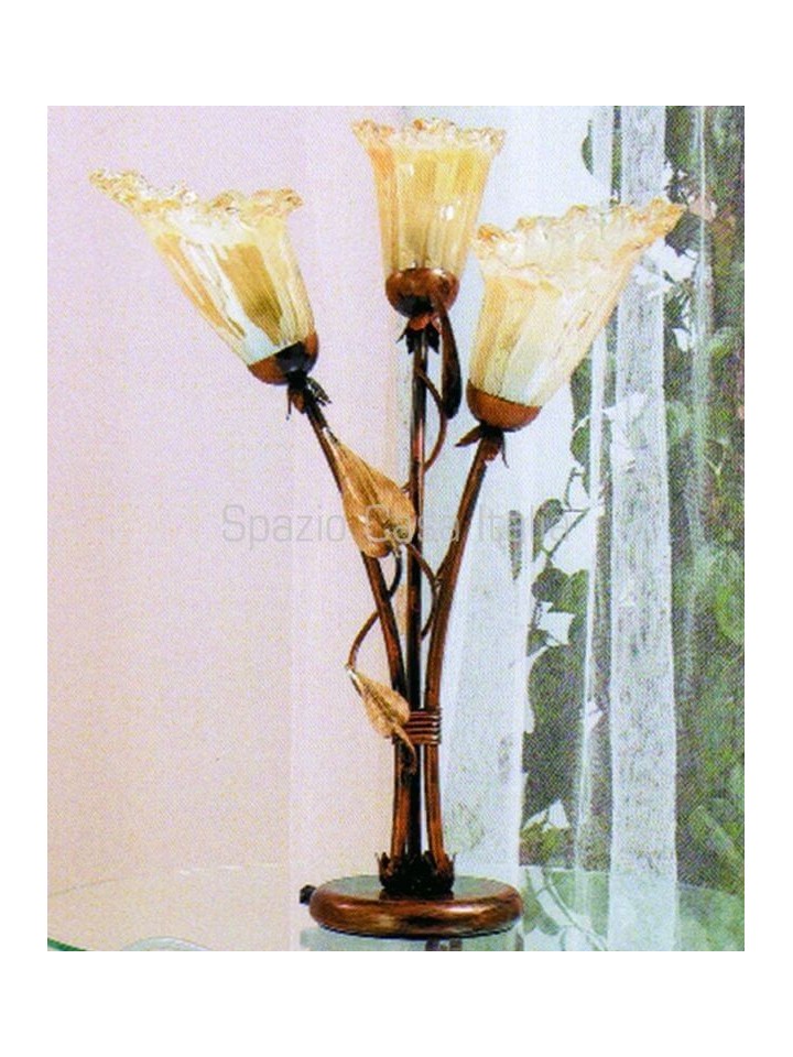 Lampada da tavolo 3 luci foglie