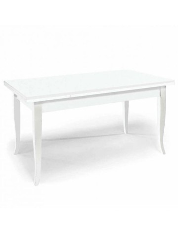 Tavolo rettangolare allungabile in legno con piede a sciabola