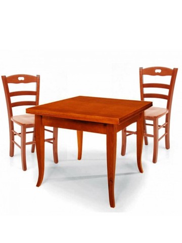 Set Tavolo da cucina 160 x 85 allungabile + 6 Sedie Legno massello