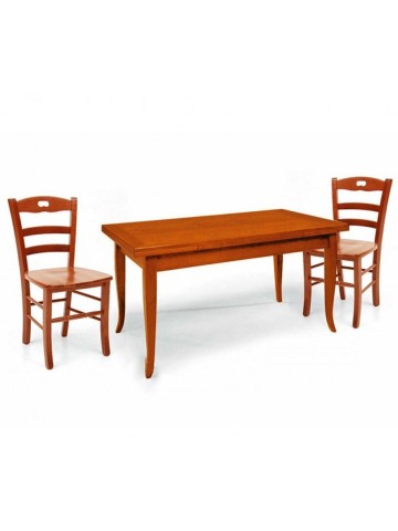 Set Tavolo da cucina 160 x 85 allungabile + 6 Sedie Legno massello