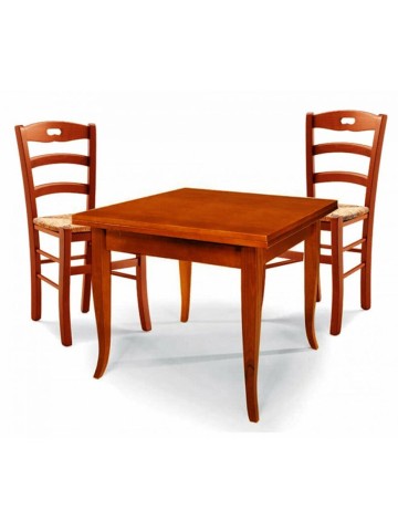 Set Tavolo da cucina 160 x 85 allungabile + 6 Sedie Legno massello