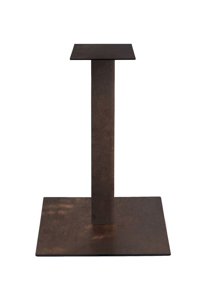 Base quadrata per tavolo Snack in metallo Bronzo H.105