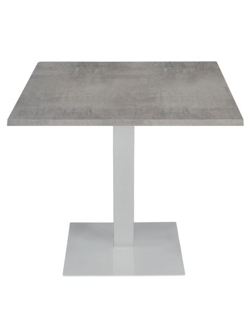 Tavolo da Ristorante Base Quadrata in Ferro Piano Rovere Nodato