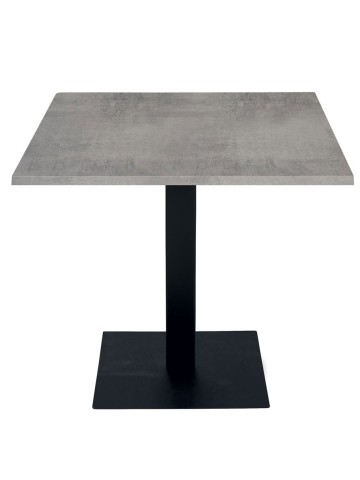 Tavolo da Ristorante Base Quadrata Antracite Piano Cemento