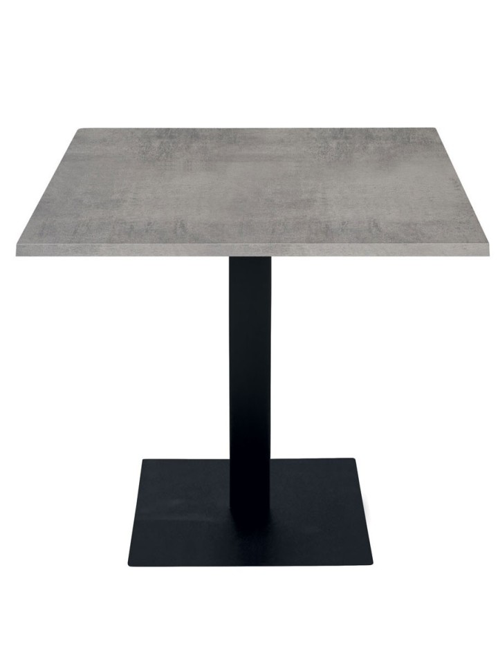 Tavolo da Ristorante Base Quadrata Antracite Piano Cemento