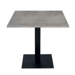 Tavolo da Ristorante Base Quadrata Antracite Piano Cemento